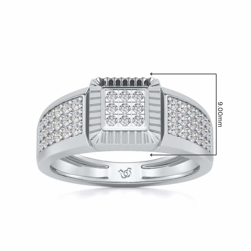 Lashiva Silver Ring For Men - White Gold - Image 5
