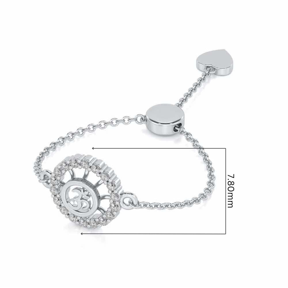 Om Shine Adjustable Silver Ring - White Gold - Image 5