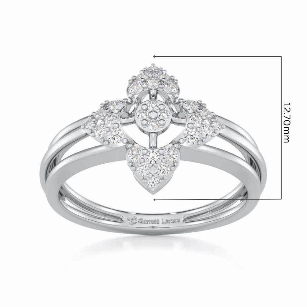 Wow Charm Silver Ring - White Gold - Image 5