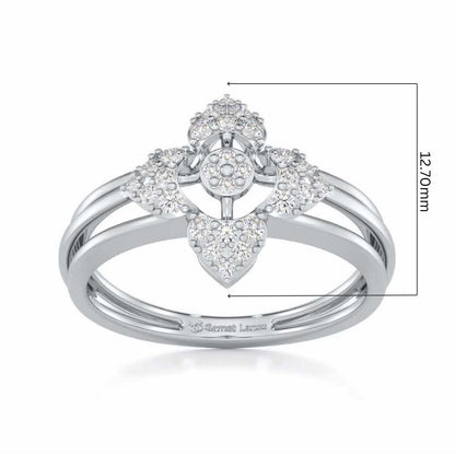 Wow Charm Silver Ring - White Gold - Image 5