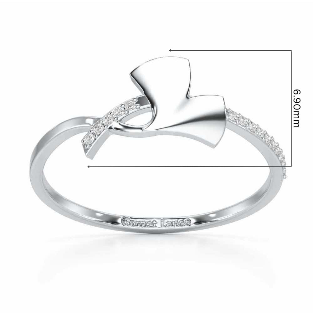 Simple Charm Silver Ring - White Gold - Image 5