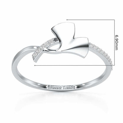 Simple Charm Silver Ring - White Gold - Image 5