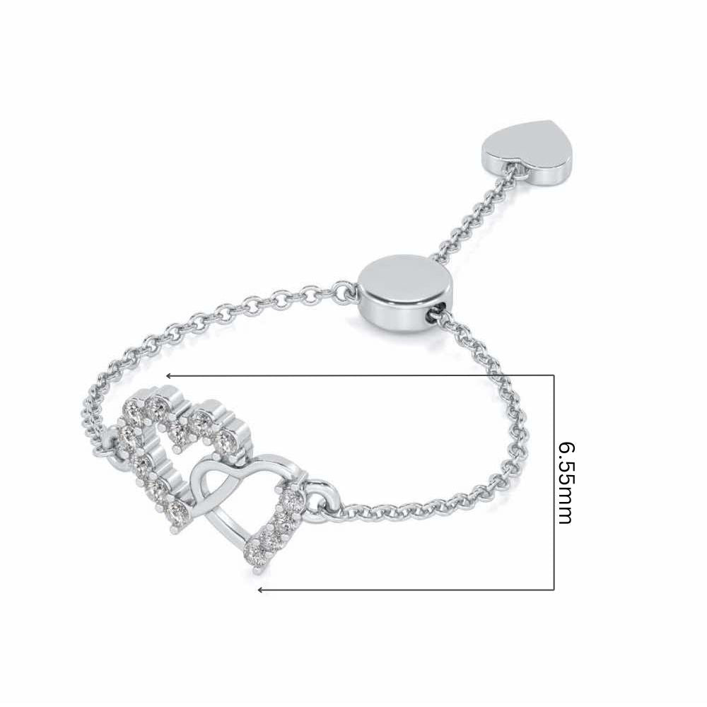 HeartBond Adjustable Silver Ring - White Gold - Image 5