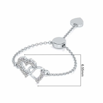 HeartBond Adjustable Silver Ring - White Gold - Image 5