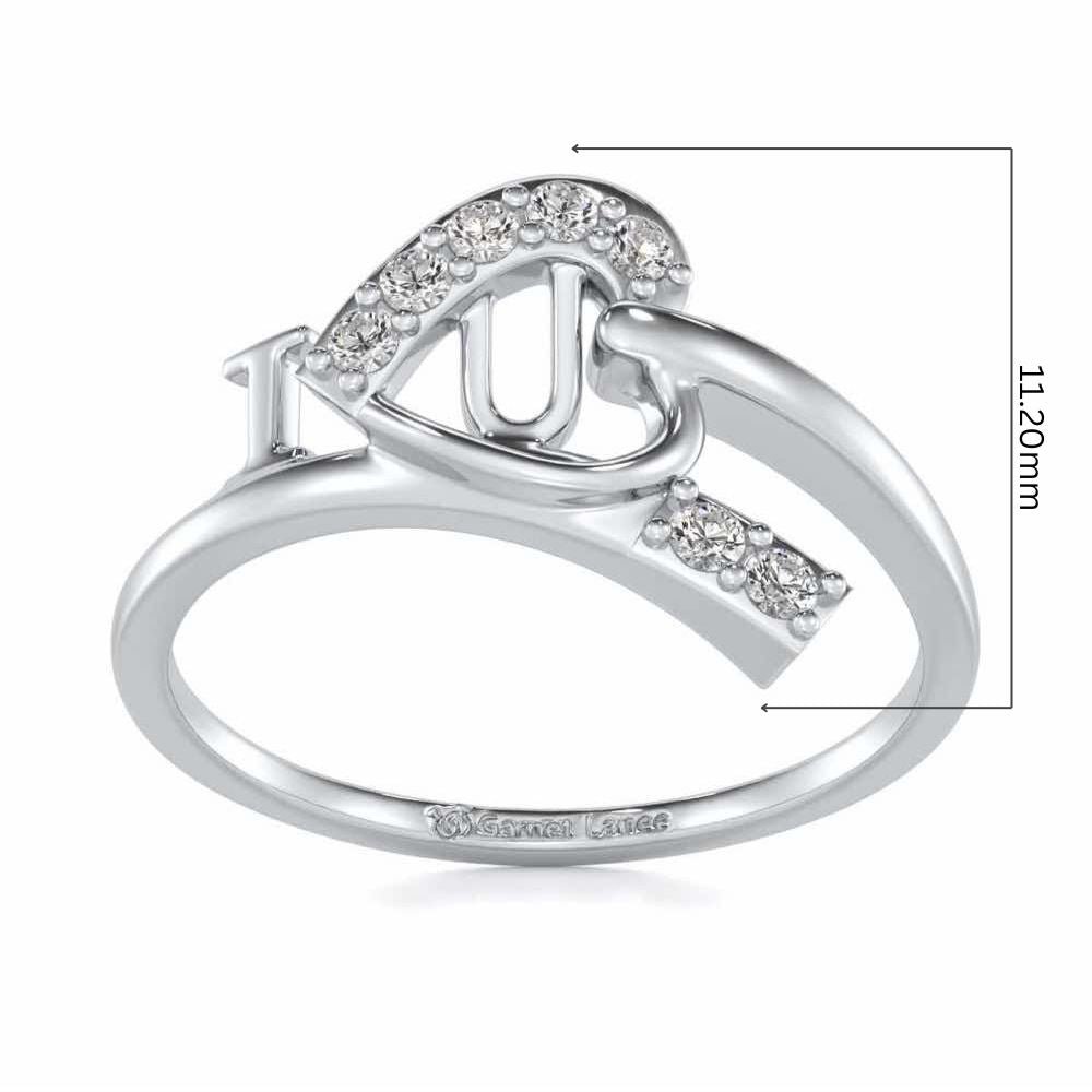 I-Heart-U Silver Ring - White Gold - Image 5