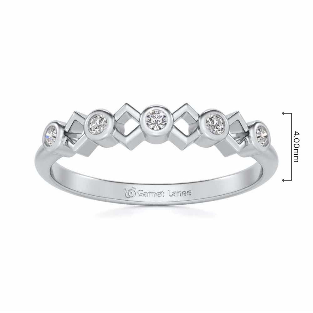 Contort Silver Band Ring - White Gold - Image 5