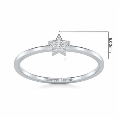 Opulent Star Silver Ring - White Gold - Image 5