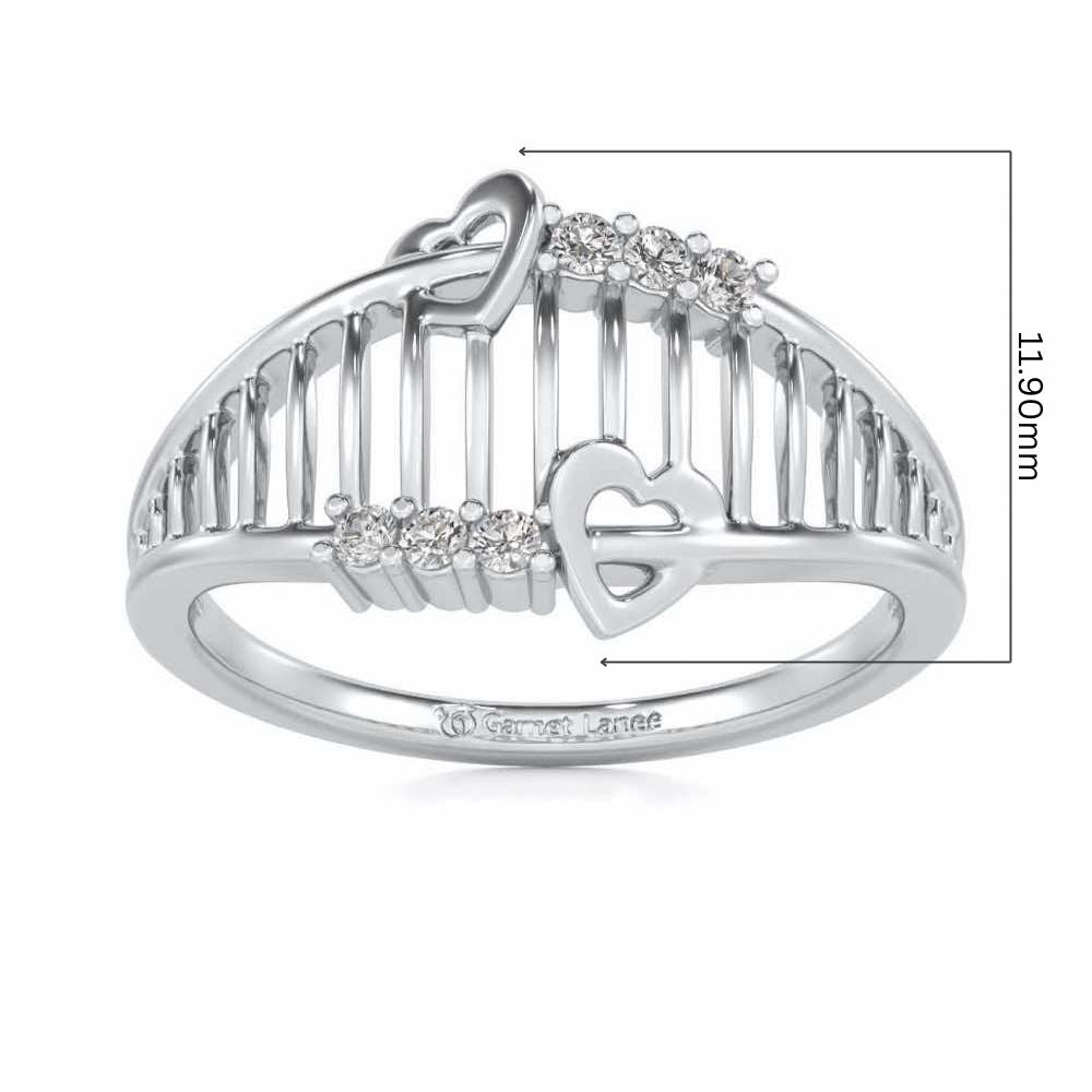 Ladder Lattice Silver Ring - White Gold - Image 5