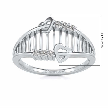 Ladder Lattice Silver Ring - White Gold - Image 5