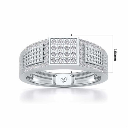 Chivilrous Silver Ring For Men - White Gold - Image 5