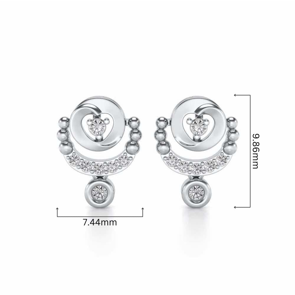 Vrindha Silver Earrings - White Gold - Image 4