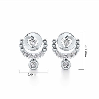 Vrindha Silver Earrings - White Gold - Image 4