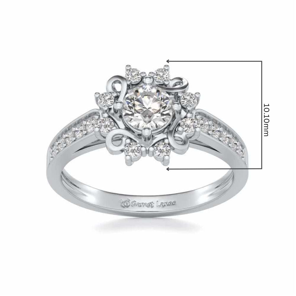 Brightened awareness Solitaire Silver Ring - White Gold - Image 5