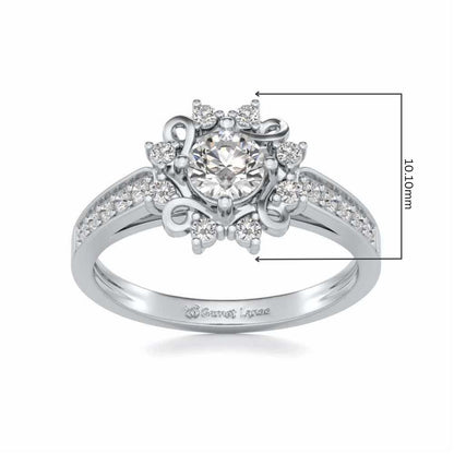 Brightened awareness Solitaire Silver Ring - White Gold - Image 5
