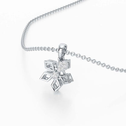 Floral radiance Silver Pendant - White Gold - Image 2