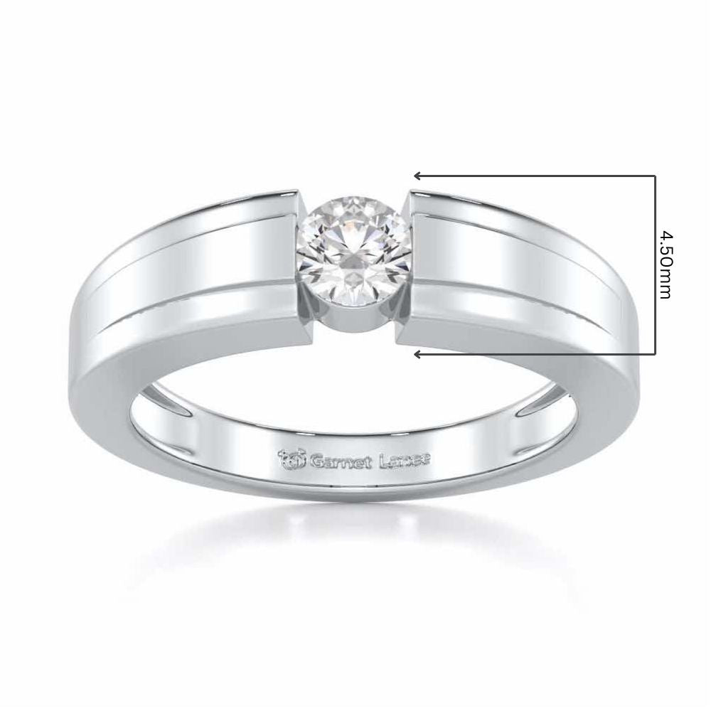Valor Spark Men Solitaire Ring - White Gold - Image 5