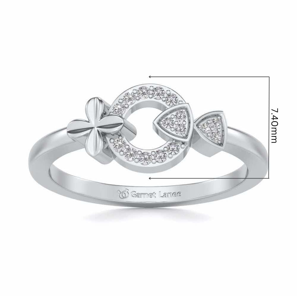 Ela Silver Ring - White Gold - Image 5