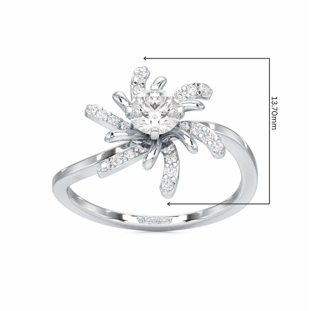 Sparkling Orchid Solitaire Ring - White Gold - Image 5