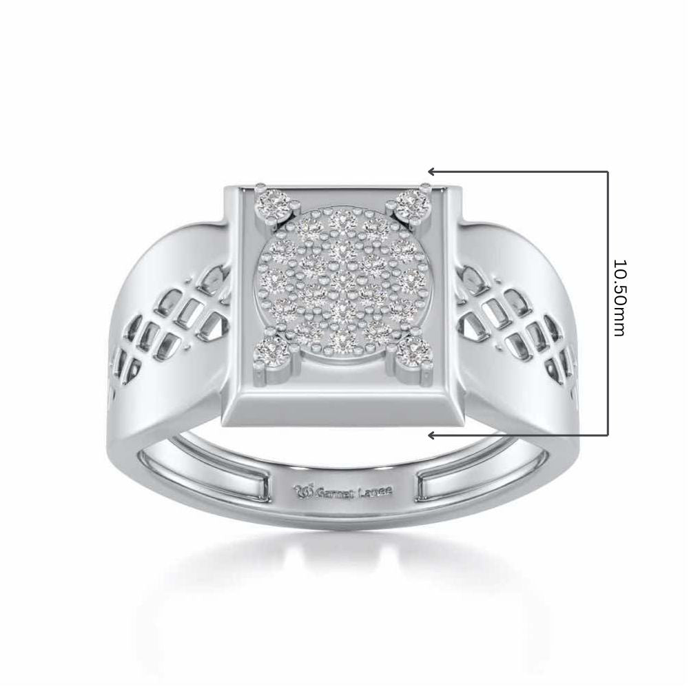 Shiny Cohort Silver Ring For Men - White Gold - Image 5