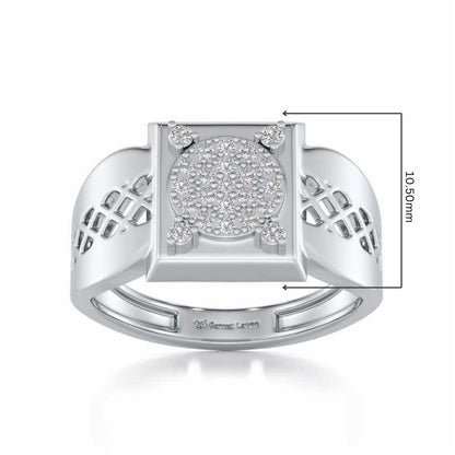 Shiny Cohort Silver Ring For Men - White Gold - Image 5