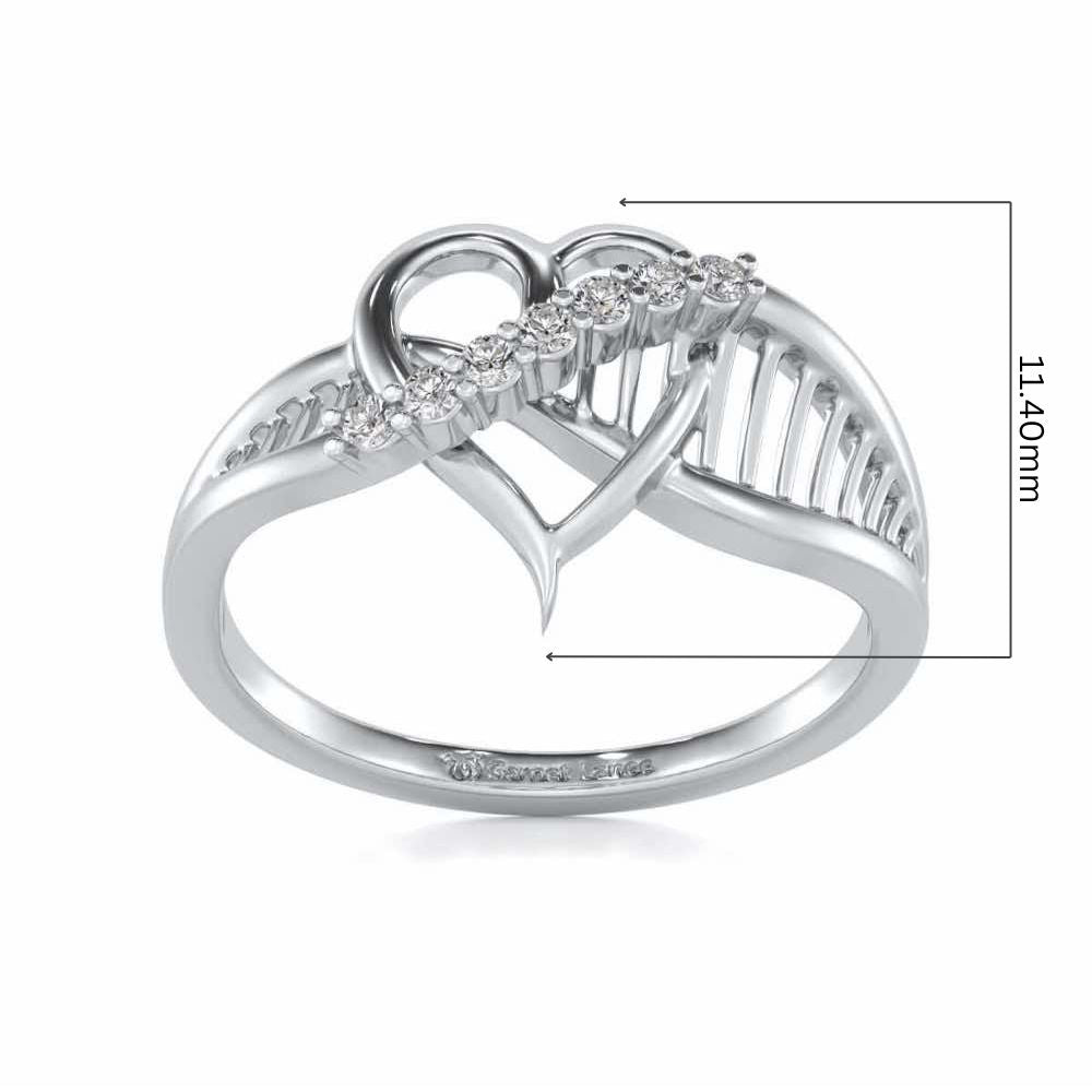 Heart Lattice Silver Ring - White Gold - Image 5