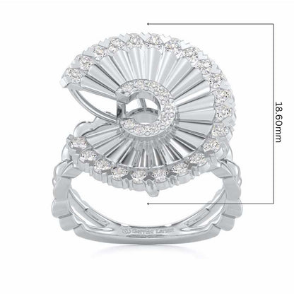 Gem Glimpse Silver Ring - White Gold - Image 5