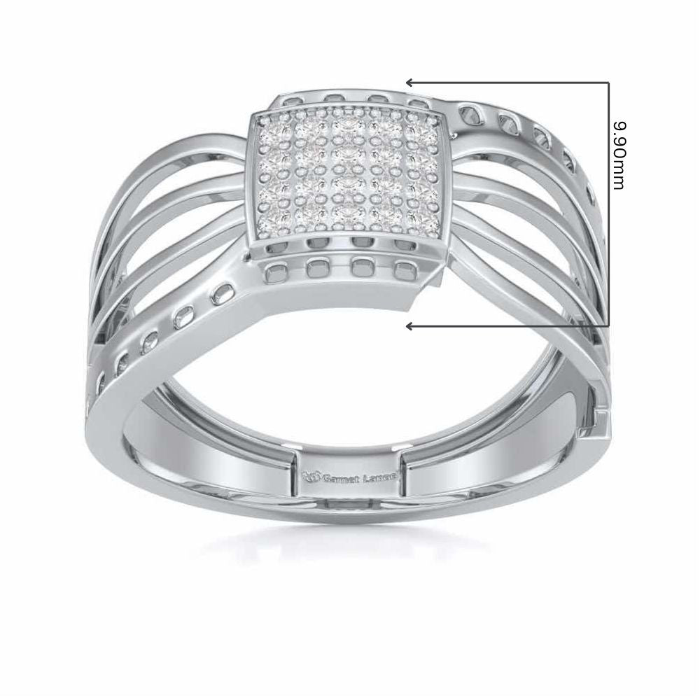 Ashwa Silver Ring For Men - White Gold - Image 5