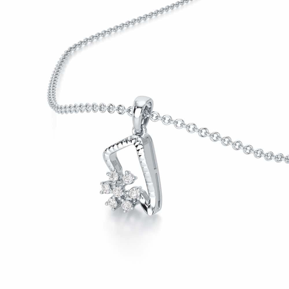 Serene Elegance Silver Pendant - White Gold - Image 2