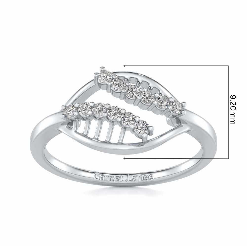 Trapeze Lattice Silver Ring - White Gold - Image 5