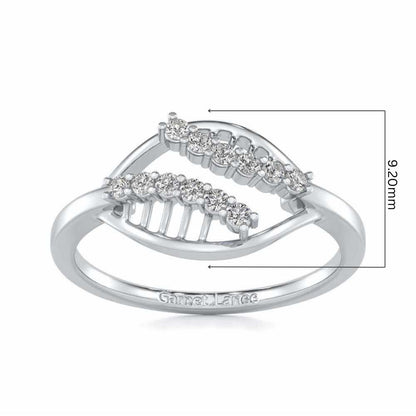 Trapeze Lattice Silver Ring - White Gold - Image 5