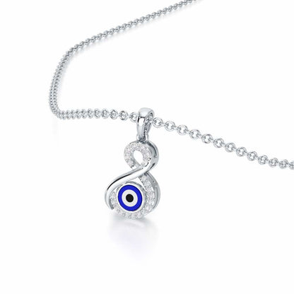Sacred Gaze Silver Pendant - White Gold - Image 2