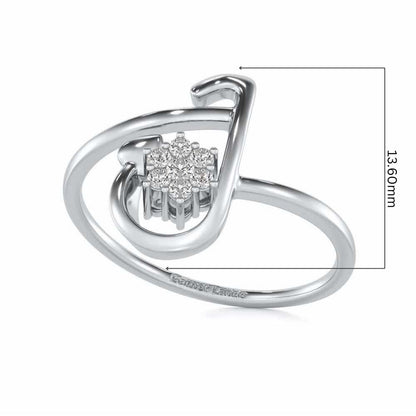 Subtle J Silver Ring - White Gold - Image 5