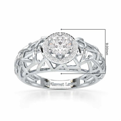 Shimmer Web Solitaire Ring - White Gold - Image 5