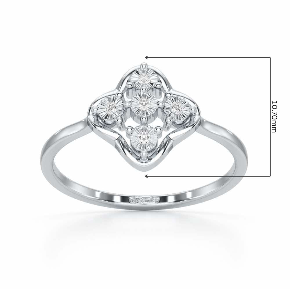 Glowy Terrain Silver Ring - White Gold - Image 2