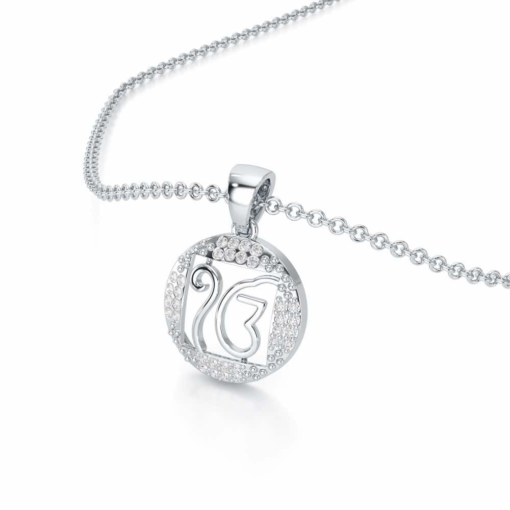 Ek Onkar Divine Silver Pendant - White Gold - Image 2
