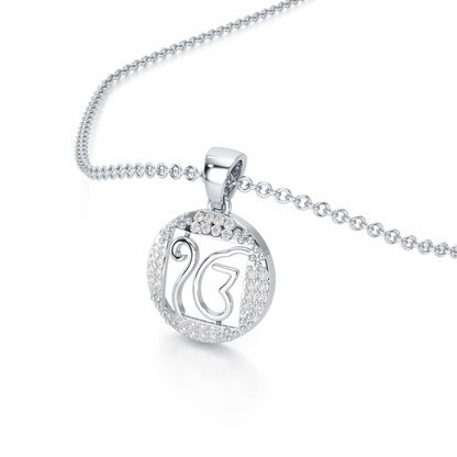 Ek Onkar Divine Silver Pendant - White Gold - Image 2