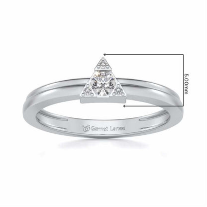 Protective Solitaire Silver Ring - White Gold - Image 5