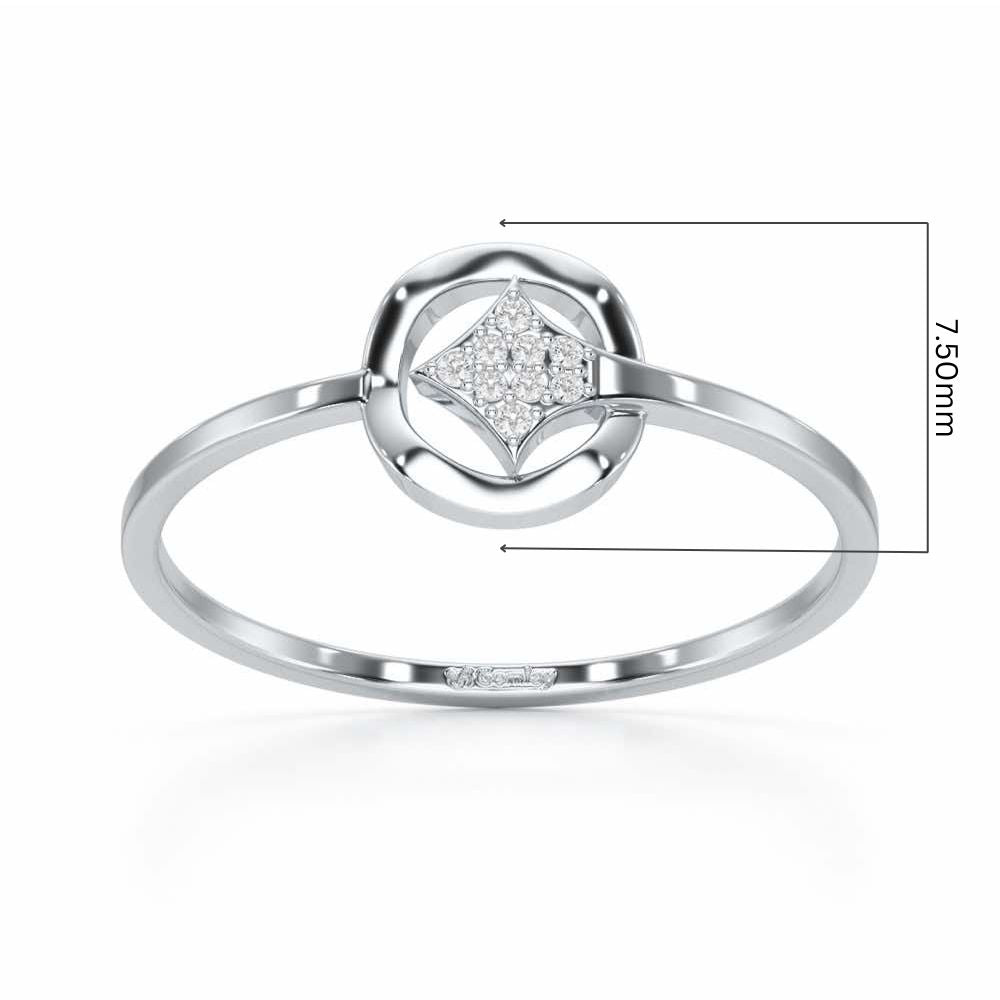 Featherlight Twinkle Silver Ring - White Gold - Image 5