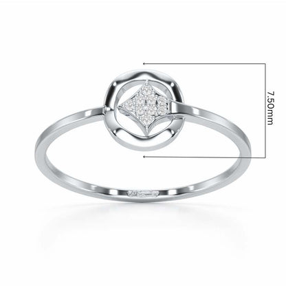 Featherlight Twinkle Silver Ring - White Gold - Image 5