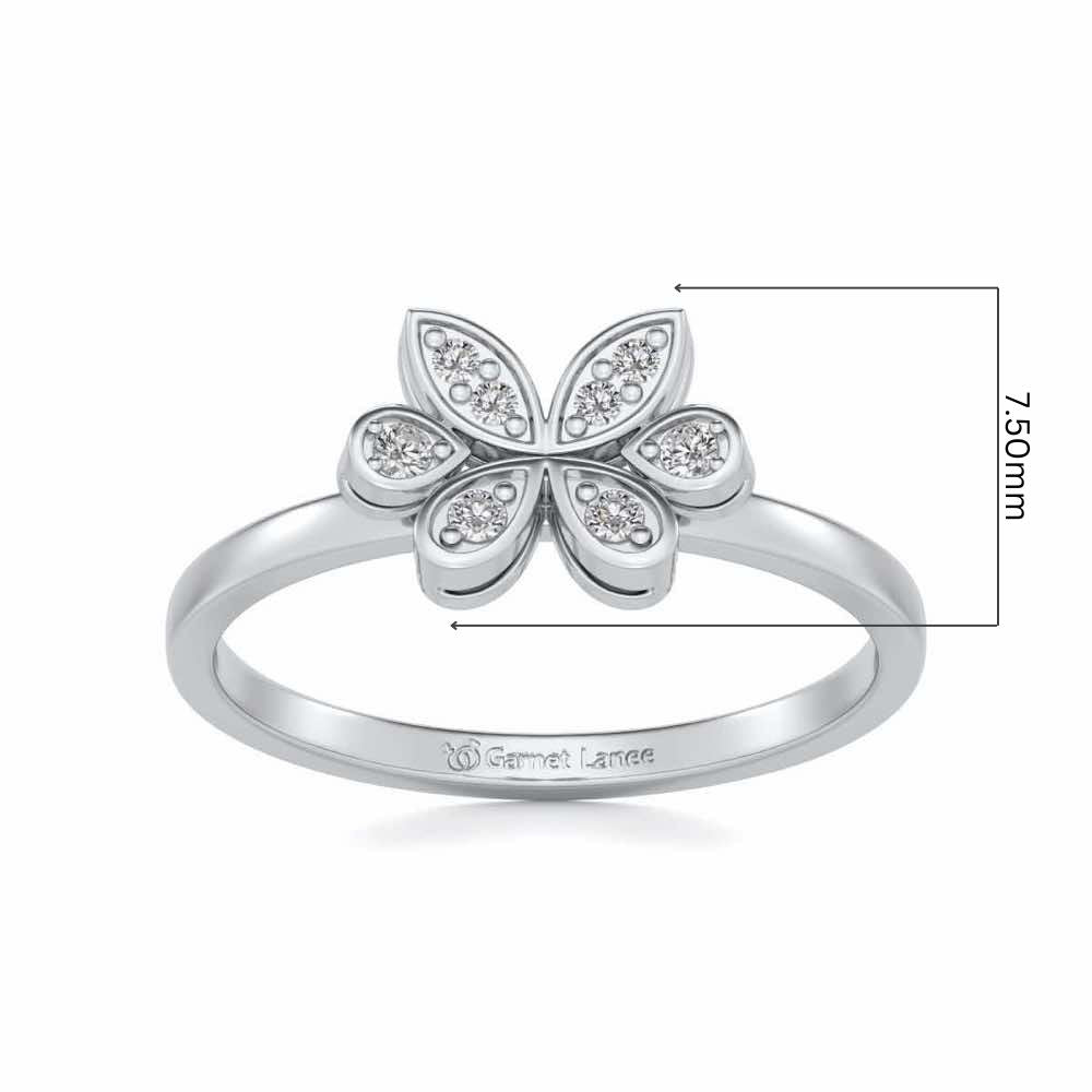 Let Me Bloom Silver Ring - White Gold - Image 5