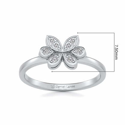 Let Me Bloom Silver Ring - White Gold - Image 5