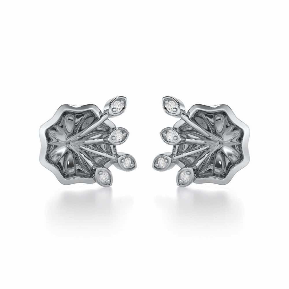 Vibrant Twigs Silver Earrings - White Gold - Image 2