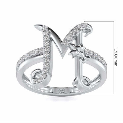 Special M Silver Ring - White Gold - Image 5