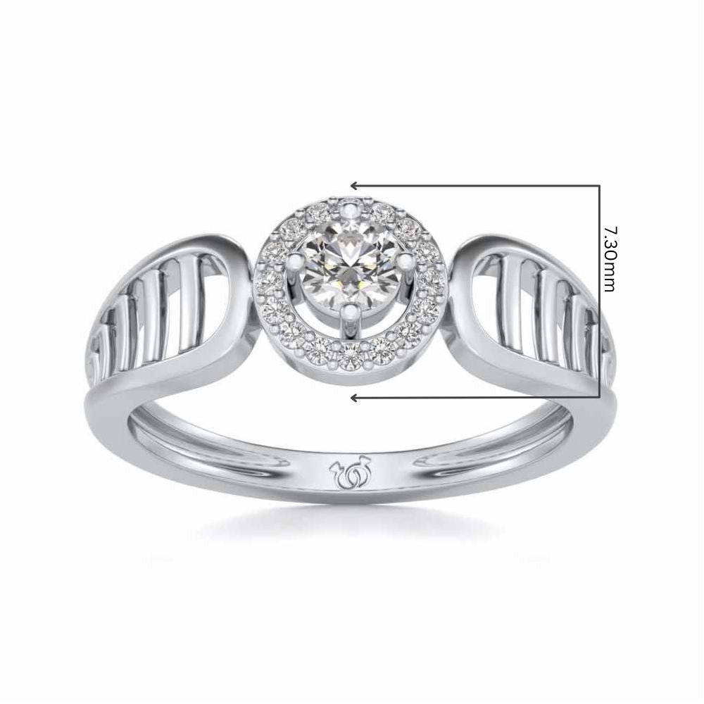 Binge Shine Solitaire Silver Ring - White Gold - Image 5