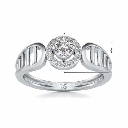 Binge Shine Solitaire Silver Ring - White Gold - Image 5