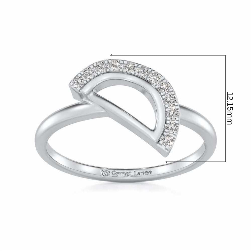 Tilt D Silver Ring - White Gold - Image 5
