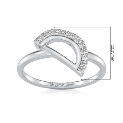 Tilt D Silver Ring - White Gold - Image 5