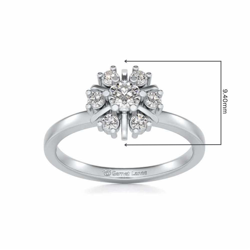 Blissfully elegant Solitaire Silver Ring - White Gold - Image 5