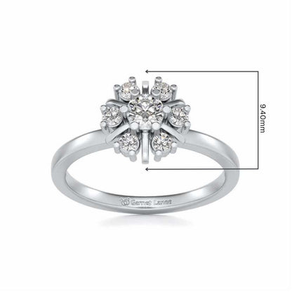 Blissfully elegant Solitaire Silver Ring - White Gold - Image 5