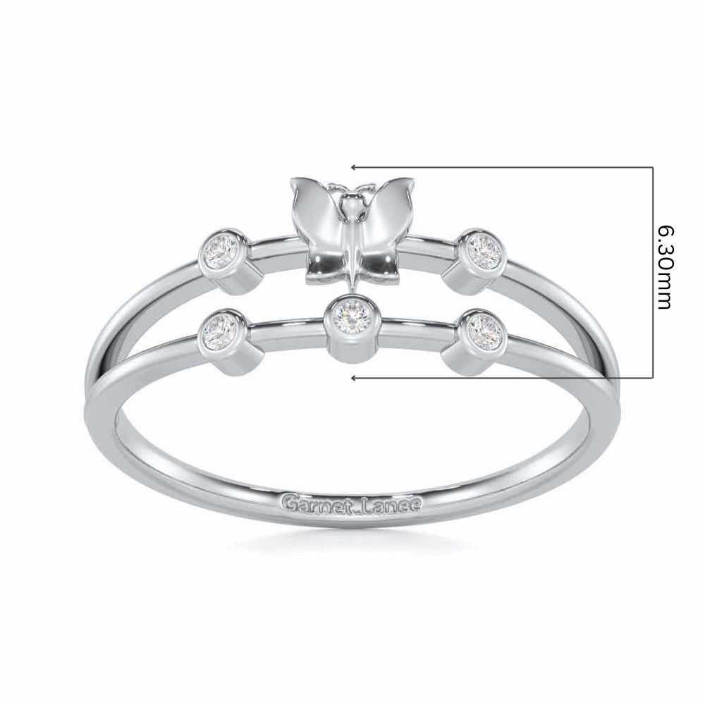 Meadow Butterfly Silver Ring - White Gold - Image 5